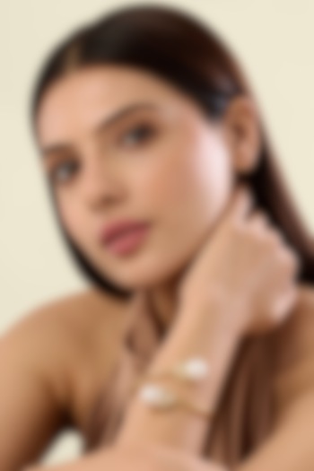 Gold Plated Pearl Cuff by Isharya at Pernia's Pop Up Shop