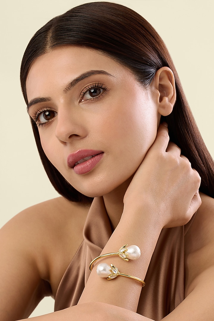 Gold Plated Pearl Cuff by Isharya at Pernia's Pop Up Shop