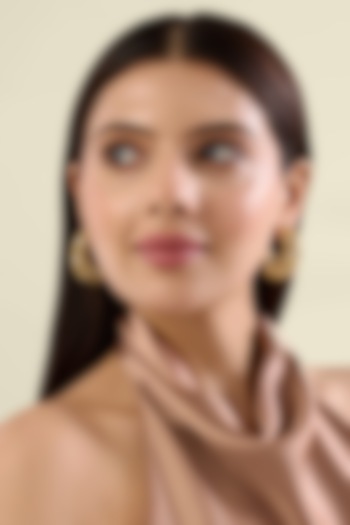 Gold Plated Mirror Hoop Earrings by Isharya at Pernia's Pop Up Shop