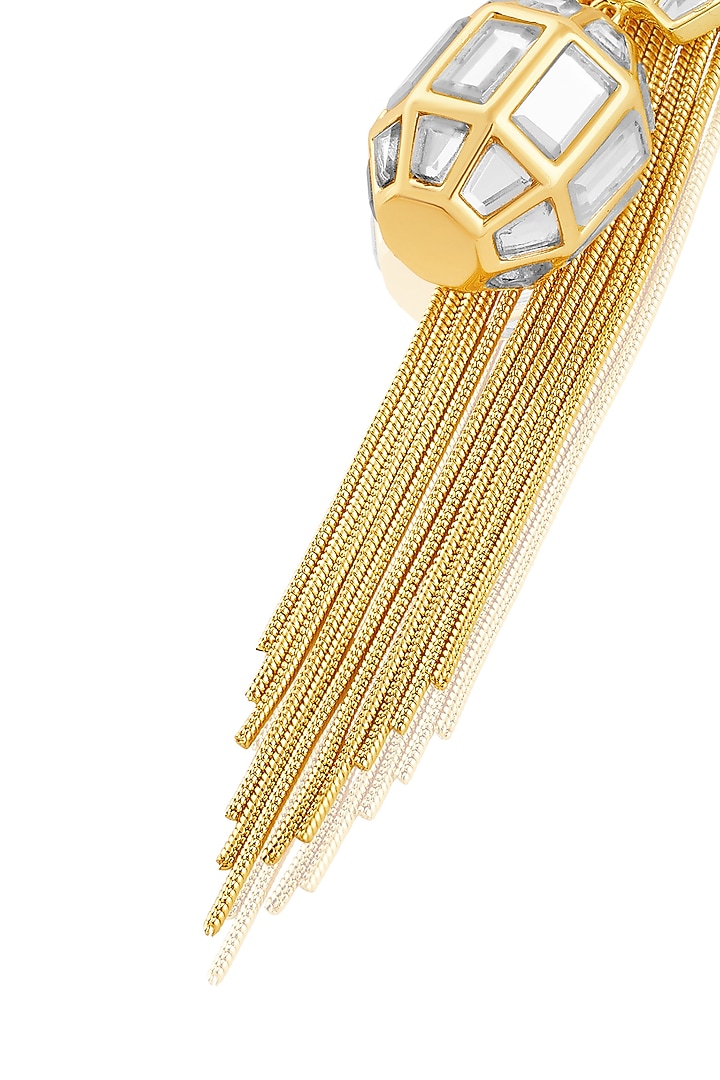 Gold Plated Mirror Tassel Earrings by Isharya at Pernia's Pop Up Shop