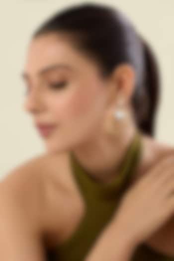 Gold Plated Filigree Stone & Mirror Drop Earrings by Isharya at Pernia's Pop Up Shop