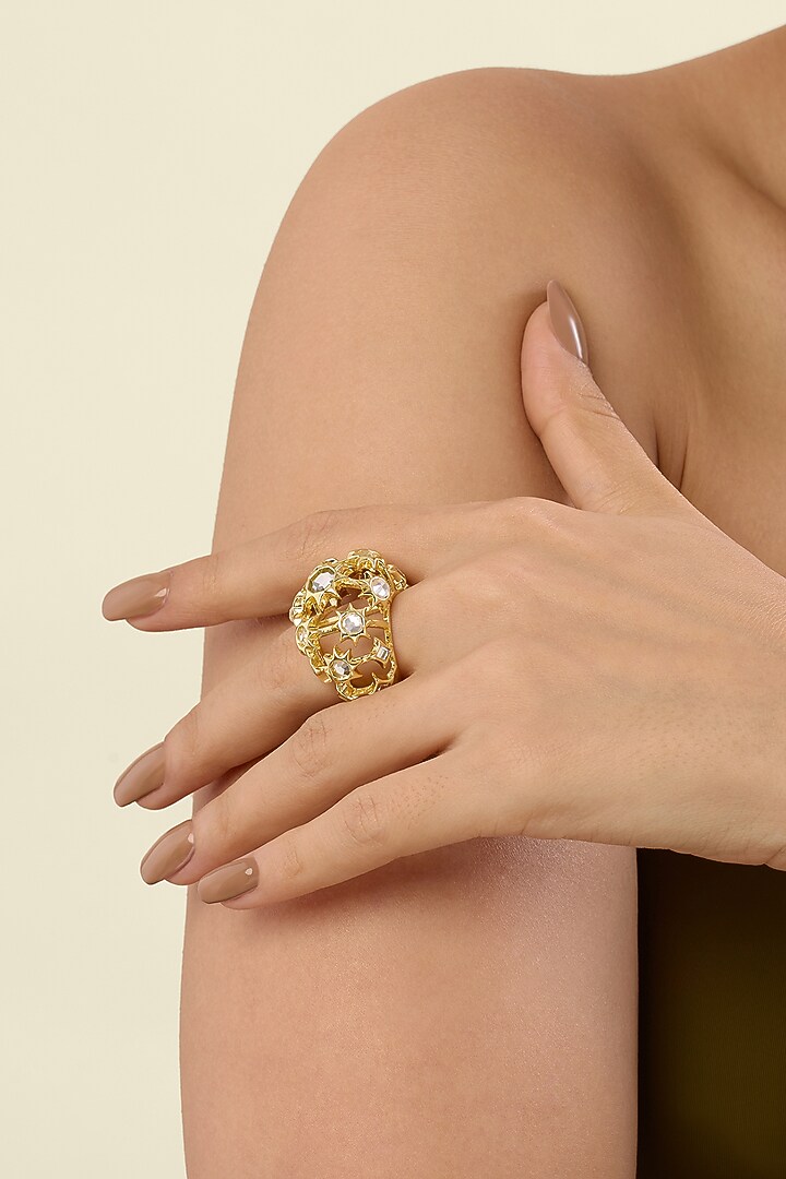 Gold Plated Mirror Ring by Isharya at Pernia's Pop Up Shop