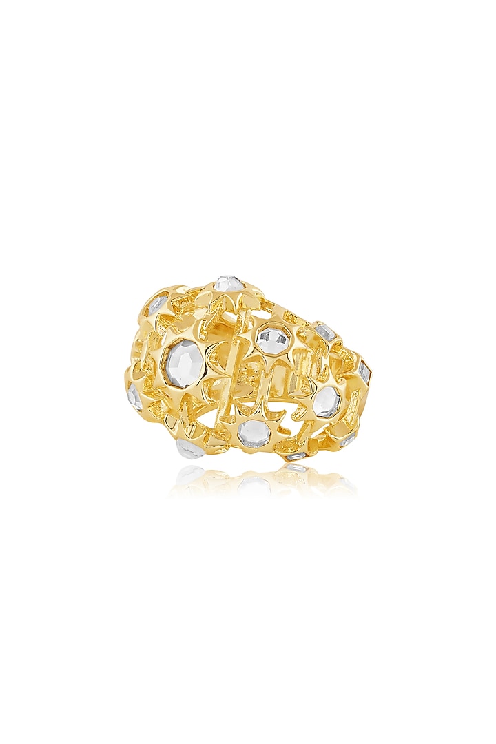 Gold Plated Mirror Ring by Isharya at Pernia's Pop Up Shop