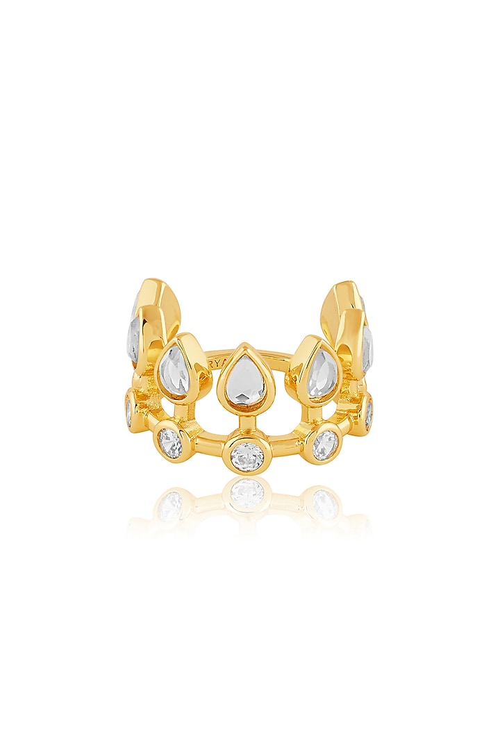 Gold Plated Synthetic Stone Stackable Ring by Isharya at Pernia's Pop Up Shop