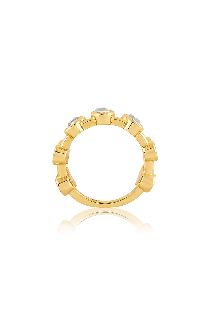 Gold Plated Synthetic Stone Stackable Ring by Isharya at Pernia's Pop Up Shop