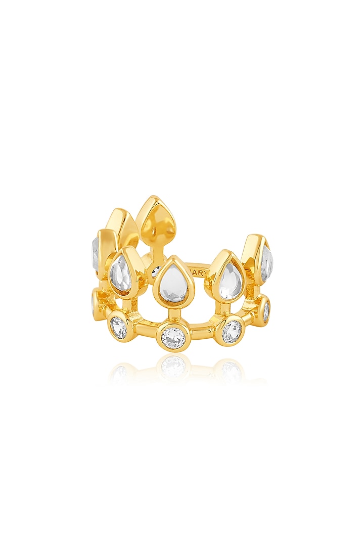 Gold Plated Synthetic Stone Stackable Ring by Isharya at Pernia's Pop Up Shop