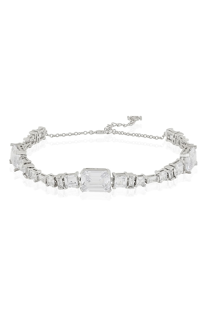 White Rhodium Finish Diamante Necklace by Isharya at Pernia's Pop Up Shop
