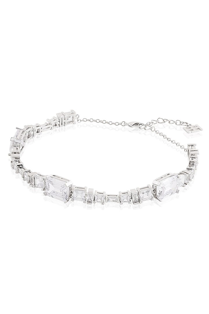 White Rhodium Finish Diamante Necklace by Isharya at Pernia's Pop Up Shop