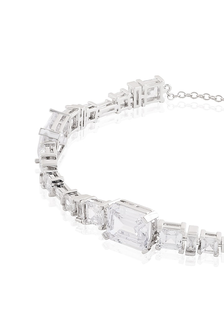 White Rhodium Finish Diamante Necklace by Isharya at Pernia's Pop Up Shop