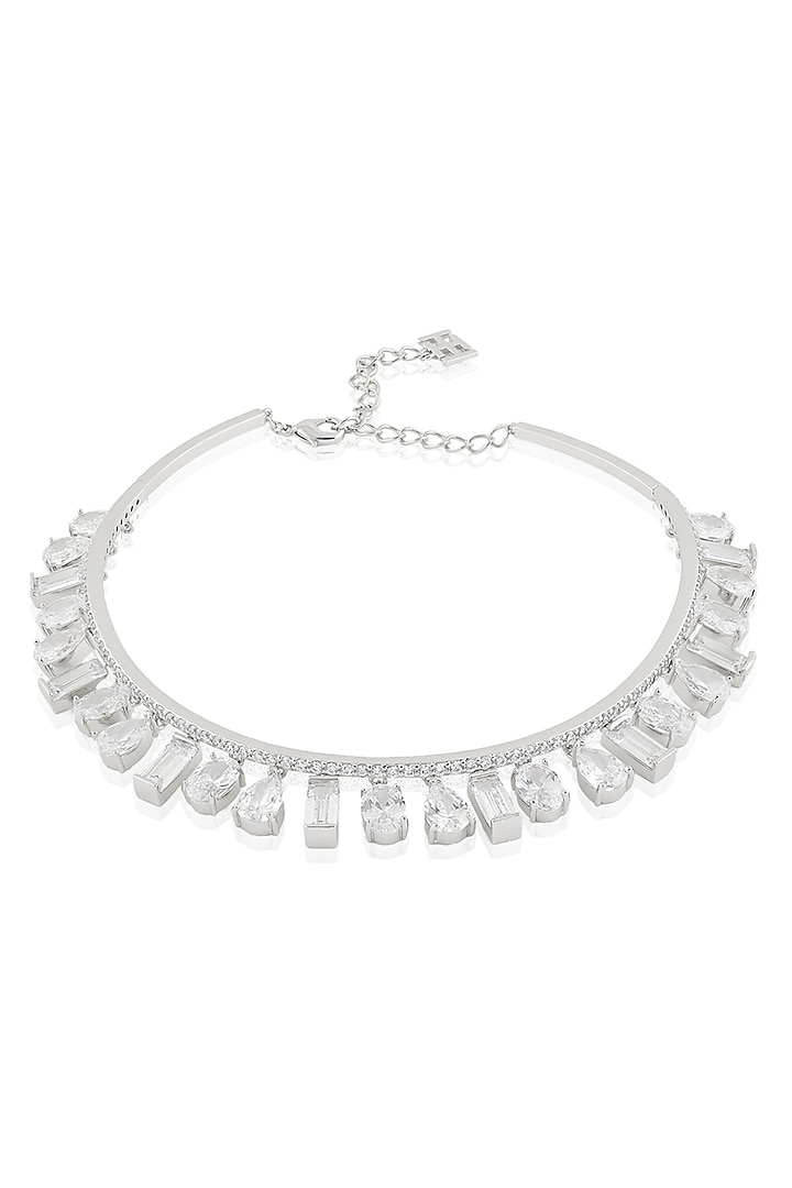 White Rhodium Finish Diamante Necklace by Isharya at Pernia's Pop Up Shop