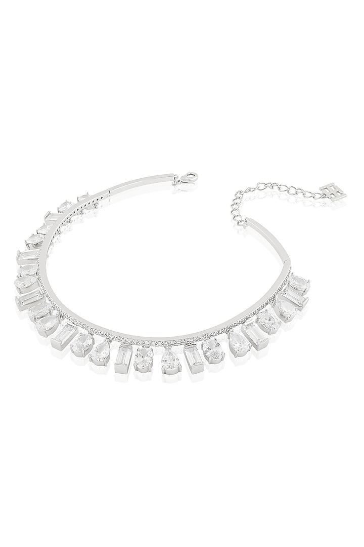 White Rhodium Finish Diamante Necklace by Isharya at Pernia's Pop Up Shop