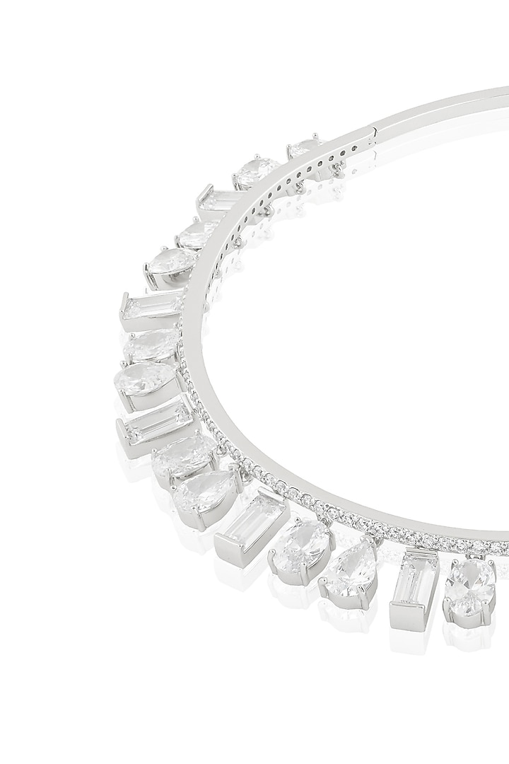 White Rhodium Finish Diamante Necklace by Isharya at Pernia's Pop Up Shop