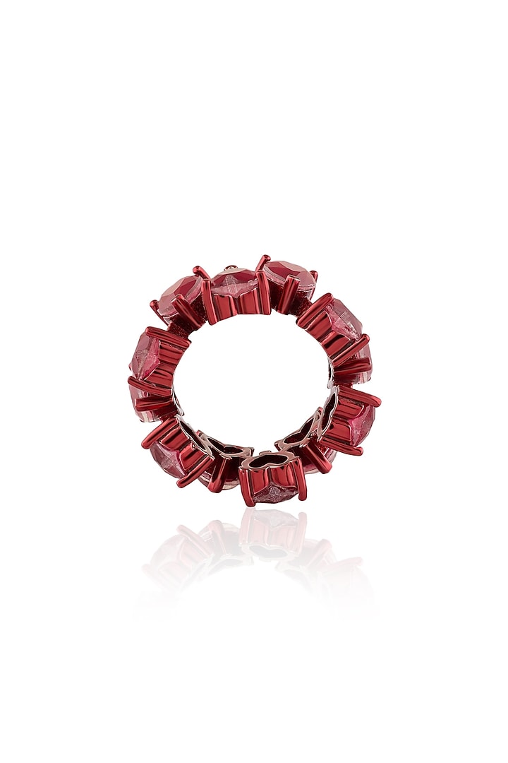 Red Finish Ruby Gemstone Ring by Isharya at Pernia's Pop Up Shop