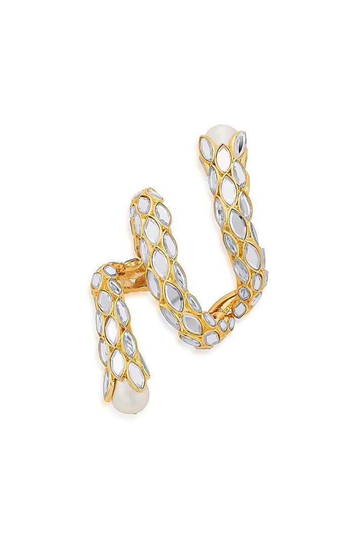 Gold Finish Mirror Coiled Cuff by Isharya at Pernia's Pop Up Shop