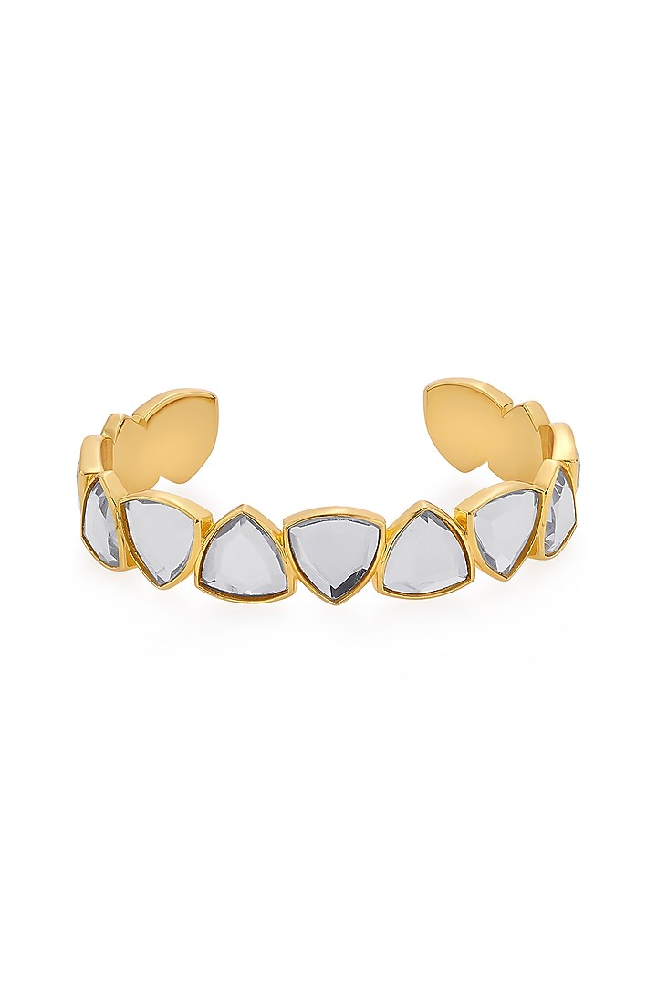 Gold Finish Brass Cuff by Isharya at Pernia's Pop Up Shop