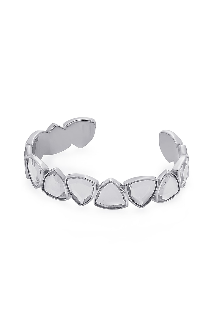White Finish Mirror Cuff by Isharya at Pernia's Pop Up Shop