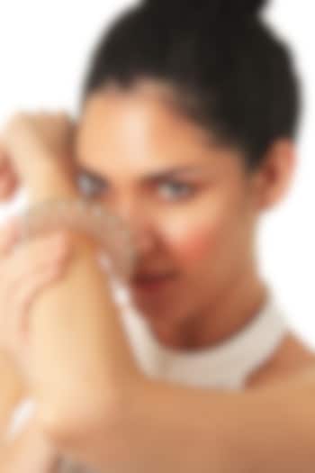 Gold Finish Mirror & CZ Cuff by Isharya at Pernia's Pop Up Shop