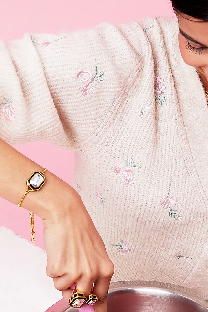 Gold Plated Black Enameled Bracelet by Isharya at Pernia's Pop Up Shop