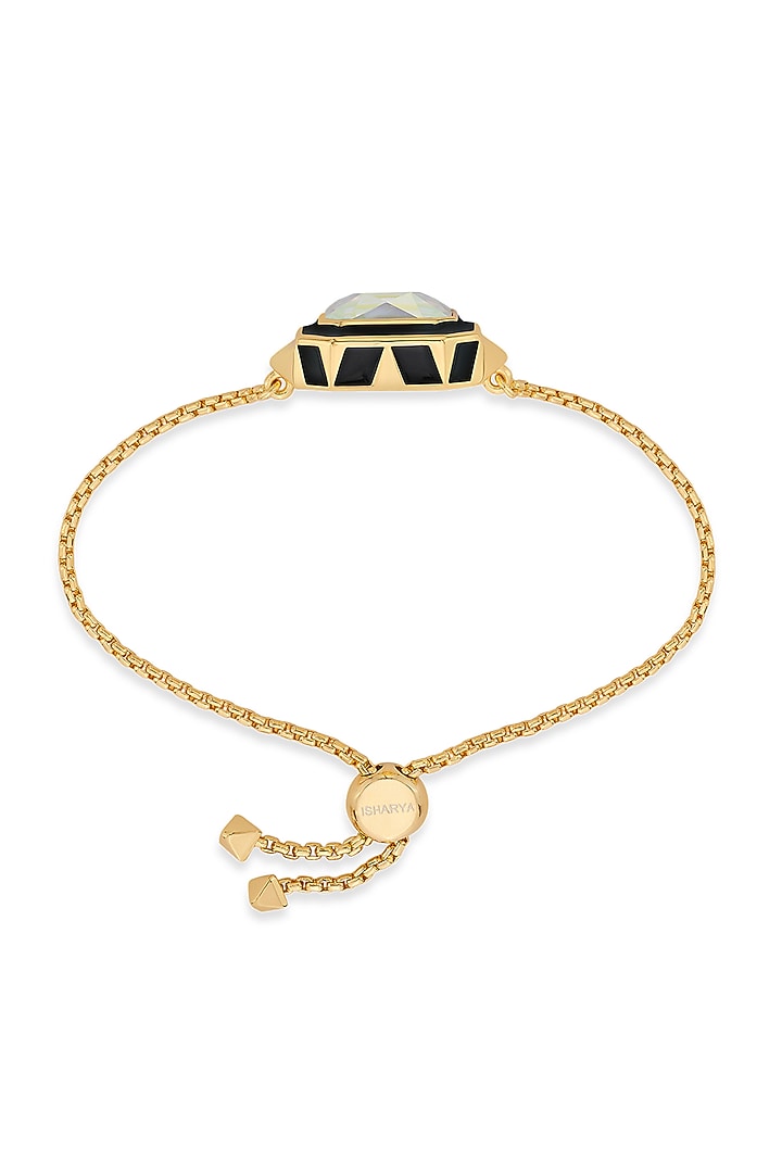 Gold Plated Black Enameled Bracelet by Isharya at Pernia's Pop Up Shop