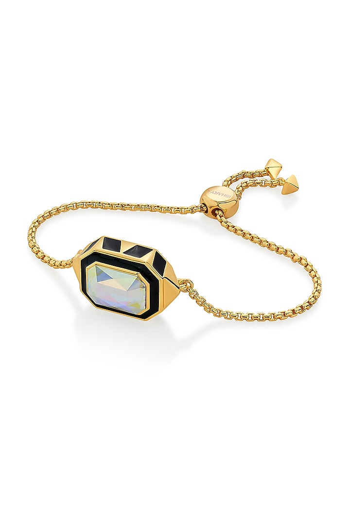 Gold Plated Black Enameled Bracelet by Isharya at Pernia's Pop Up Shop