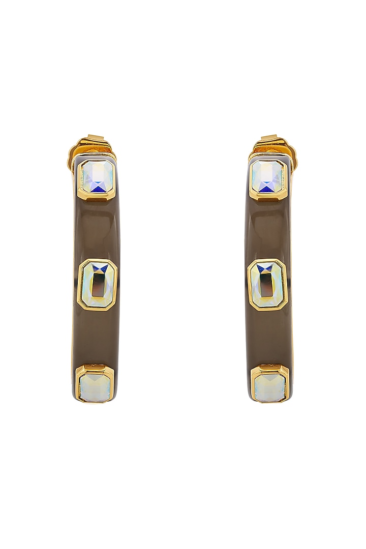 Gold Plated Resin Hoop Earrings by Isharya at Pernia's Pop Up Shop