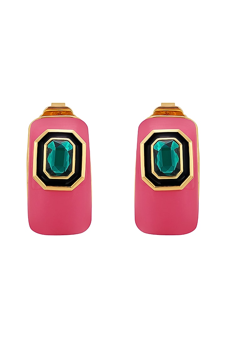 Gold Finish Hoop Earrings by Isharya at Pernia's Pop Up Shop