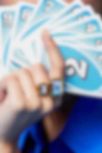 Gold Plated Enameled Two Stone Ring by Isharya at Pernia's Pop Up Shop