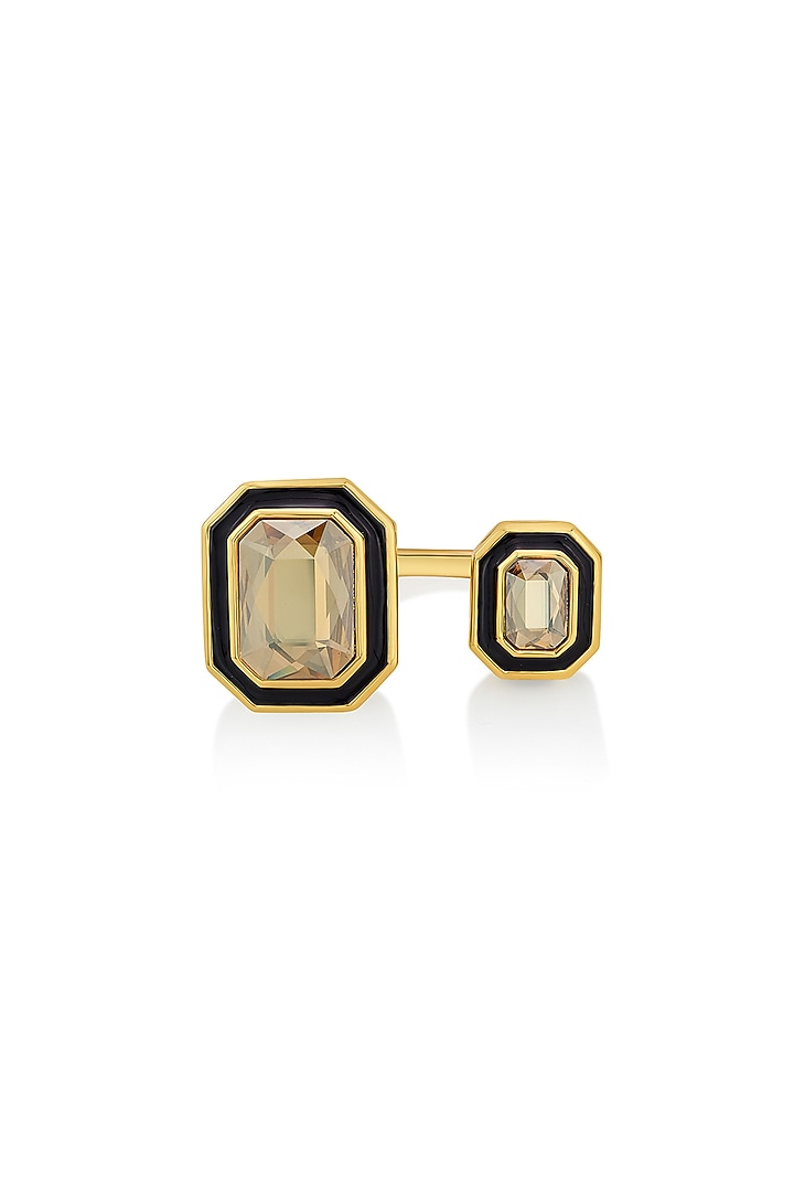 Gold Plated Two Stone Ring by Isharya at Pernia's Pop Up Shop