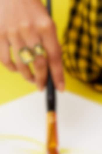 Gold Plated Two Stone Ring by Isharya at Pernia's Pop Up Shop