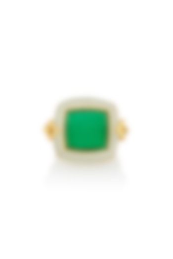 Gold Plated Green Hydro Ring by Isharya