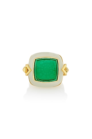 Gold Plated Green Hydro Ring by Isharya