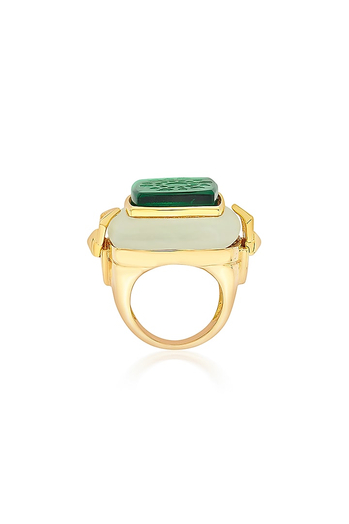 Gold Plated Green Hydro Ring by Isharya at Pernia's Pop Up Shop