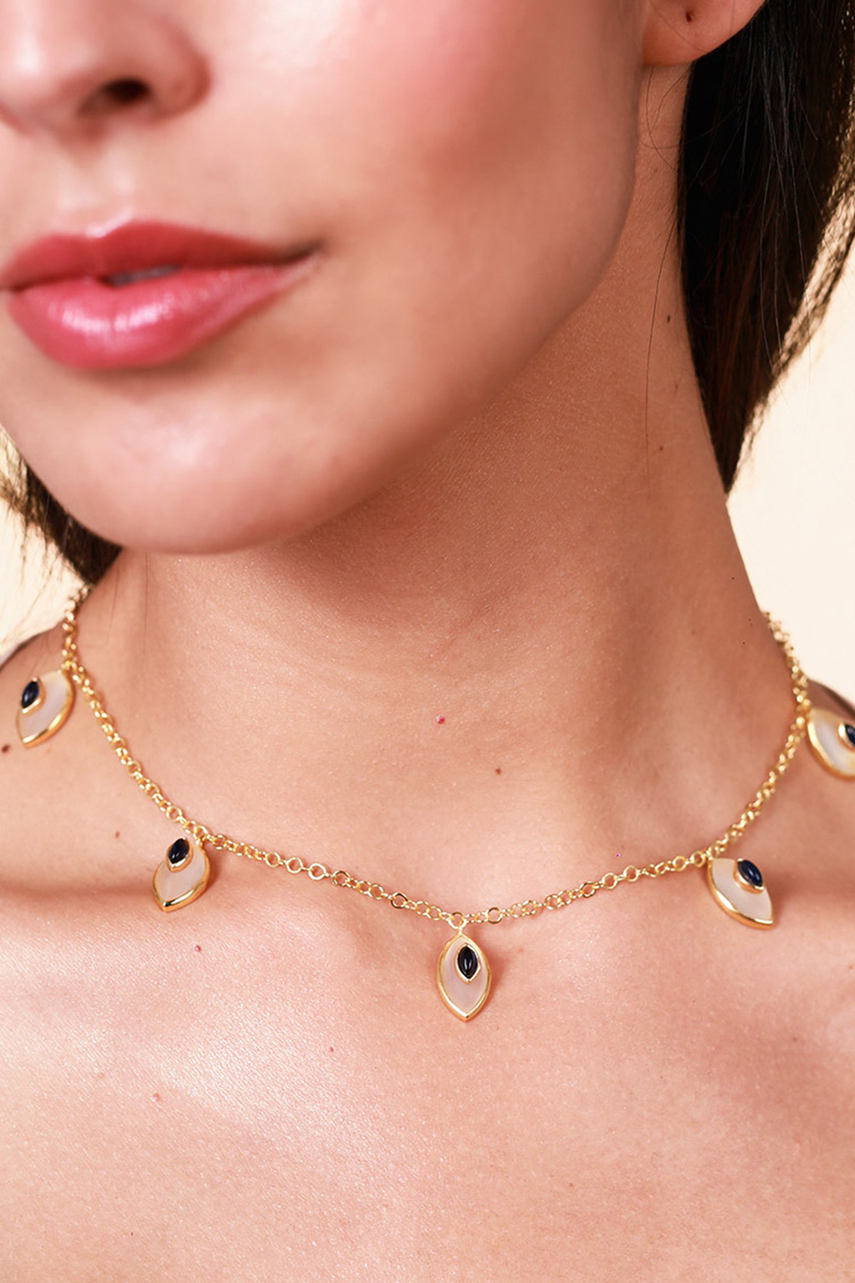 Gold Plated Sapphire Necklace by Isharya at Pernia's Pop Up Shop