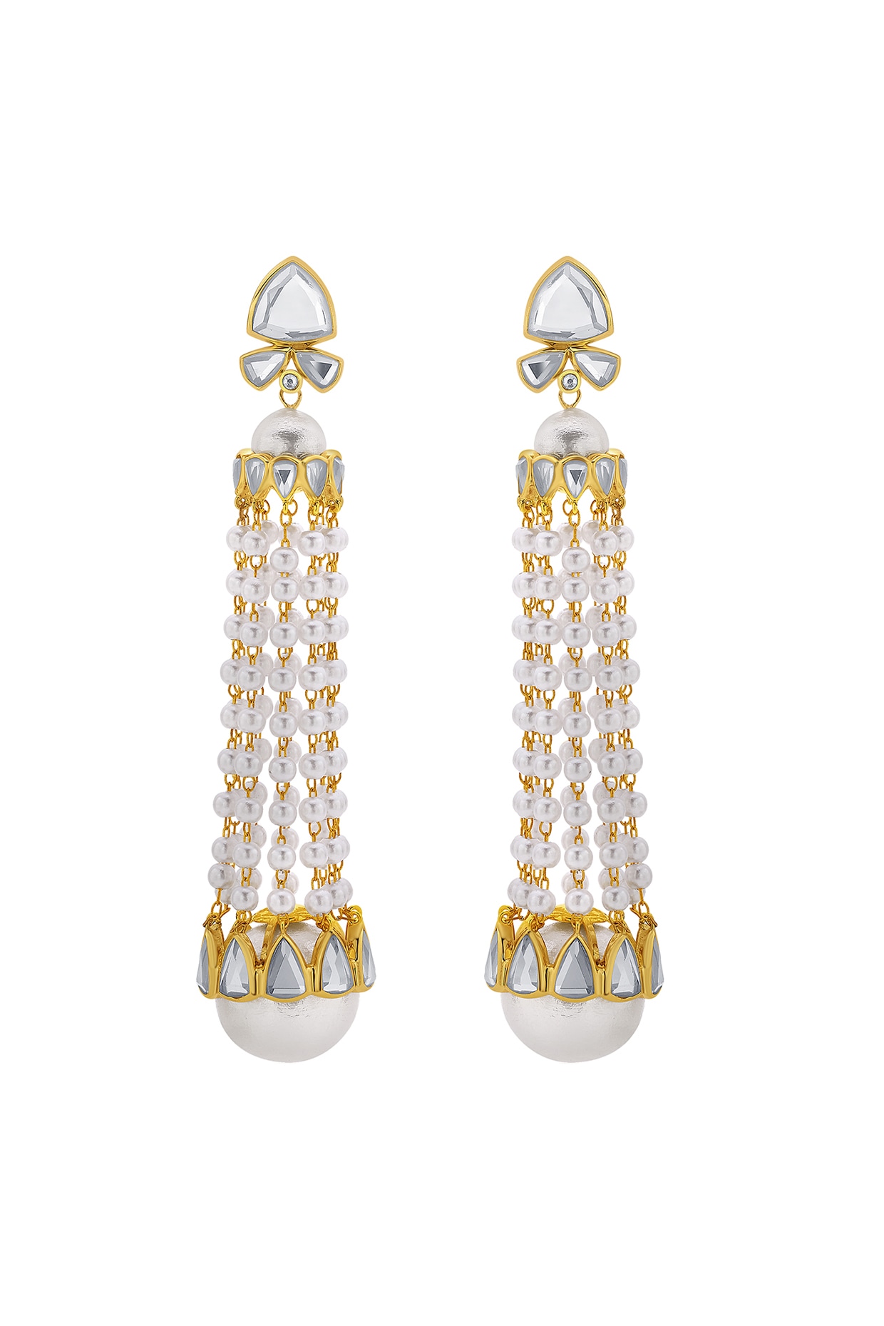 Discover more than 203 gold and pearl chandelier earrings latest