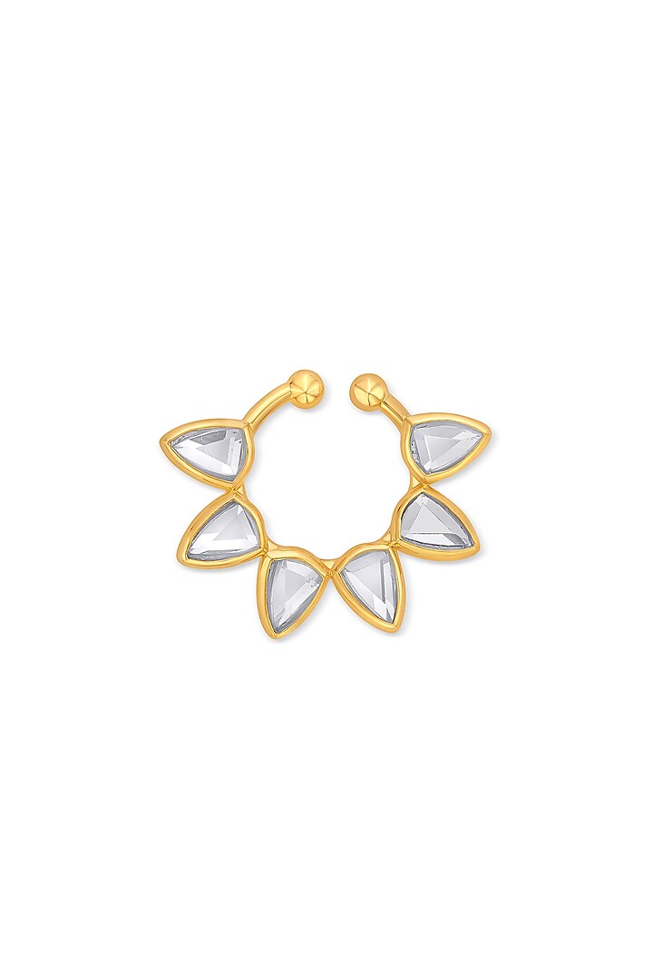 Gold Finish Floral Nose Pin by Isharya at Pernia's Pop Up Shop