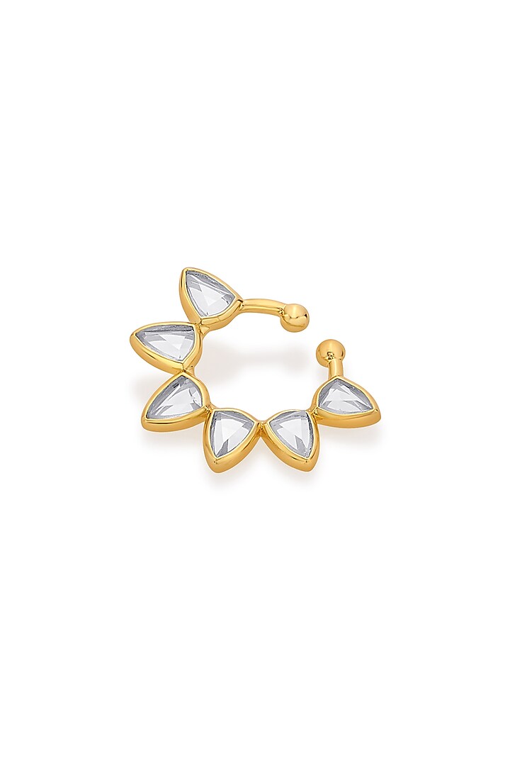 Gold Finish Floral Nose Pin by Isharya at Pernia's Pop Up Shop