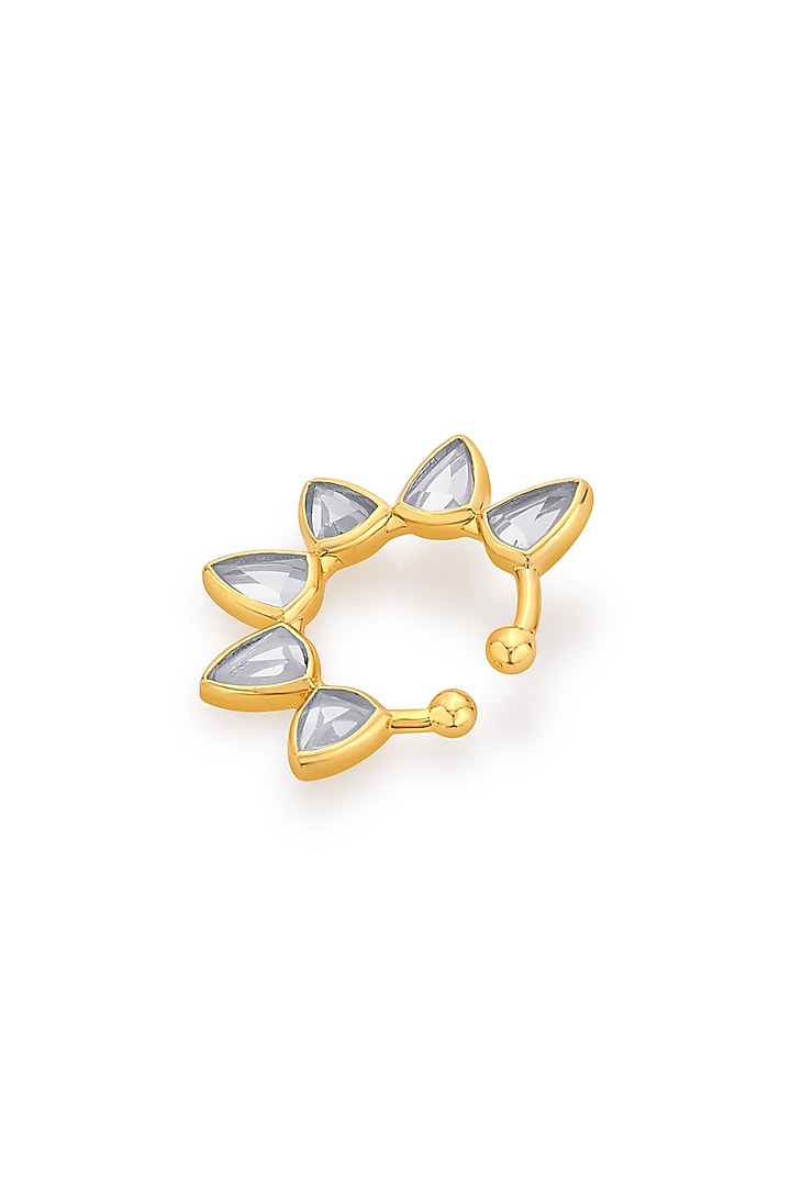 Gold Finish Floral Nose Pin by Isharya at Pernia's Pop Up Shop