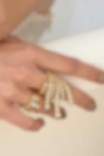 Gold Finish Cocktail Ring by Isharya at Pernia's Pop Up Shop