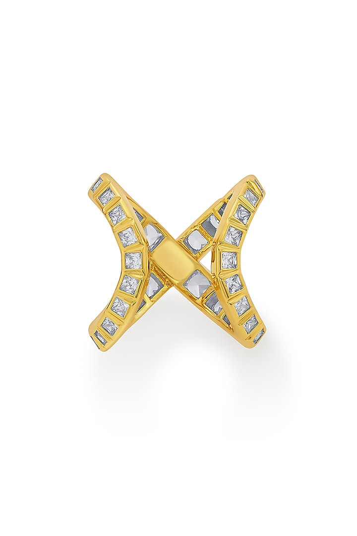 Gold Finish Brass Ring by Isharya at Pernia's Pop Up Shop