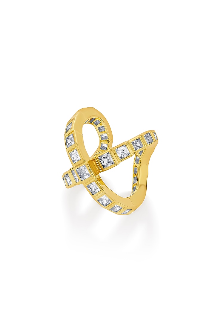 Gold Finish Brass Ring by Isharya at Pernia's Pop Up Shop