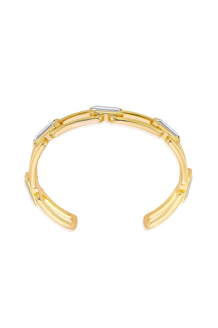 Gold Finish Hand-Cut Polki Mirror Cuff by Isharya at Pernia's Pop Up Shop