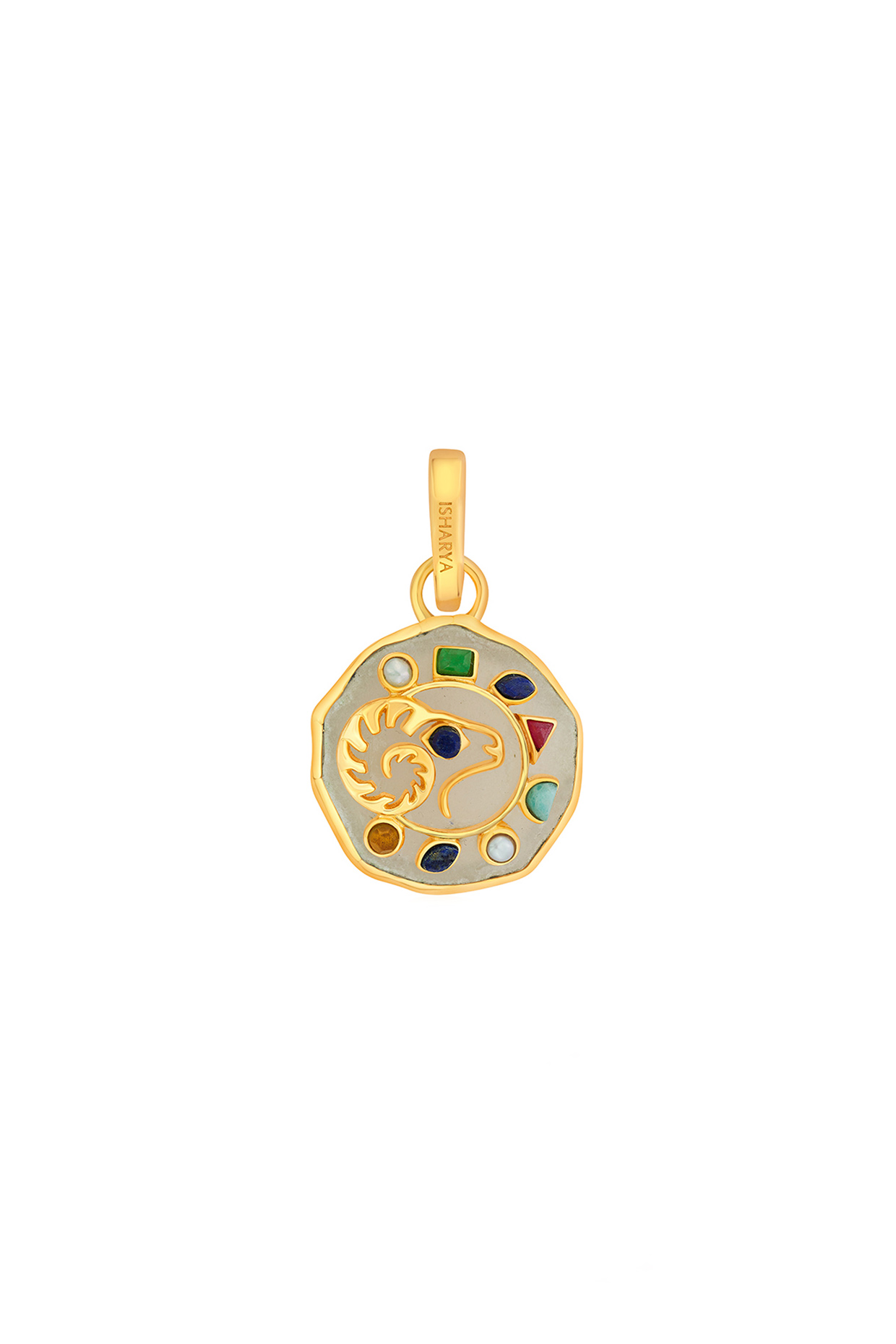 Gold Finish Aries Zodiac Charm by Isharya at Pernia's Pop Up Shop