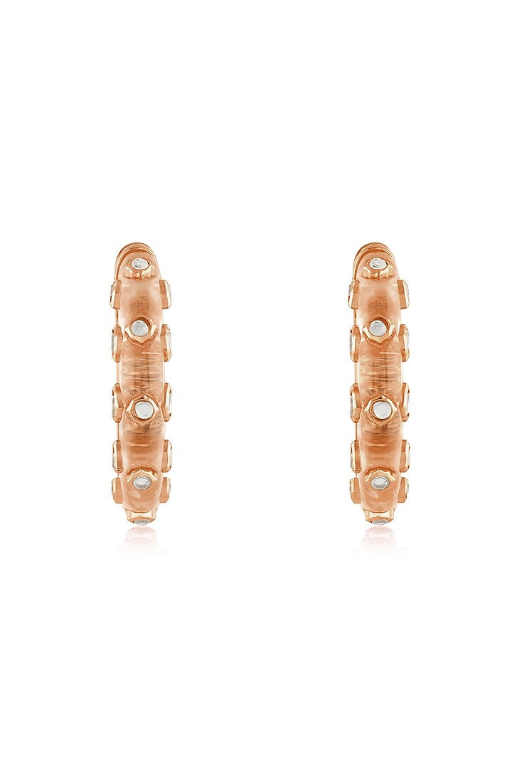Rose Gold Plated Mirror Statement Hoops Earrings by Isharya at Pernia's Pop Up Shop