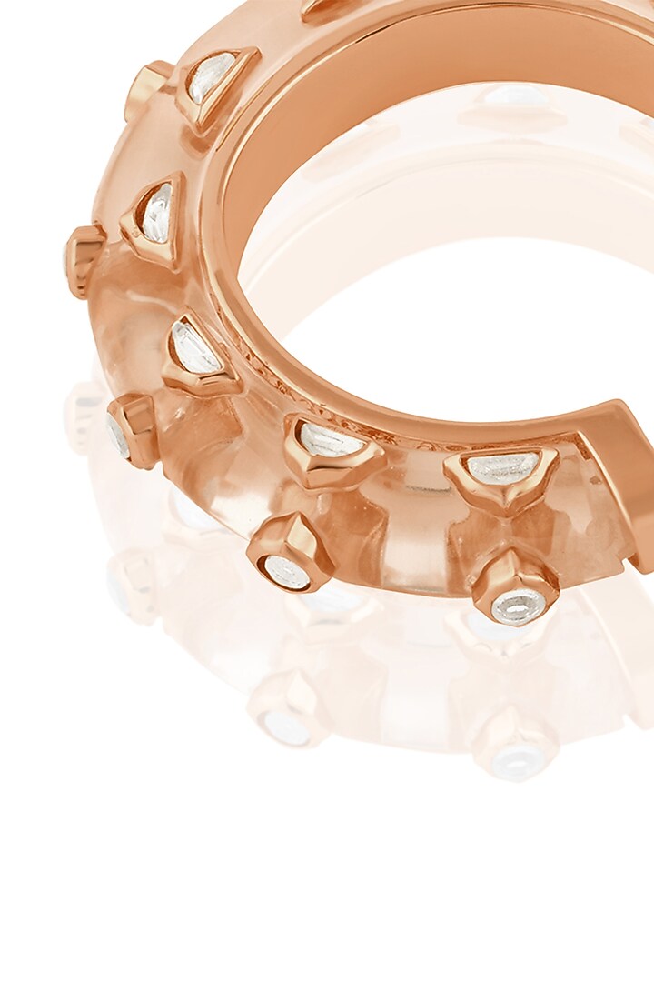 Rose Gold Plated Mirror Statement Hoops Earrings by Isharya at Pernia's Pop Up Shop