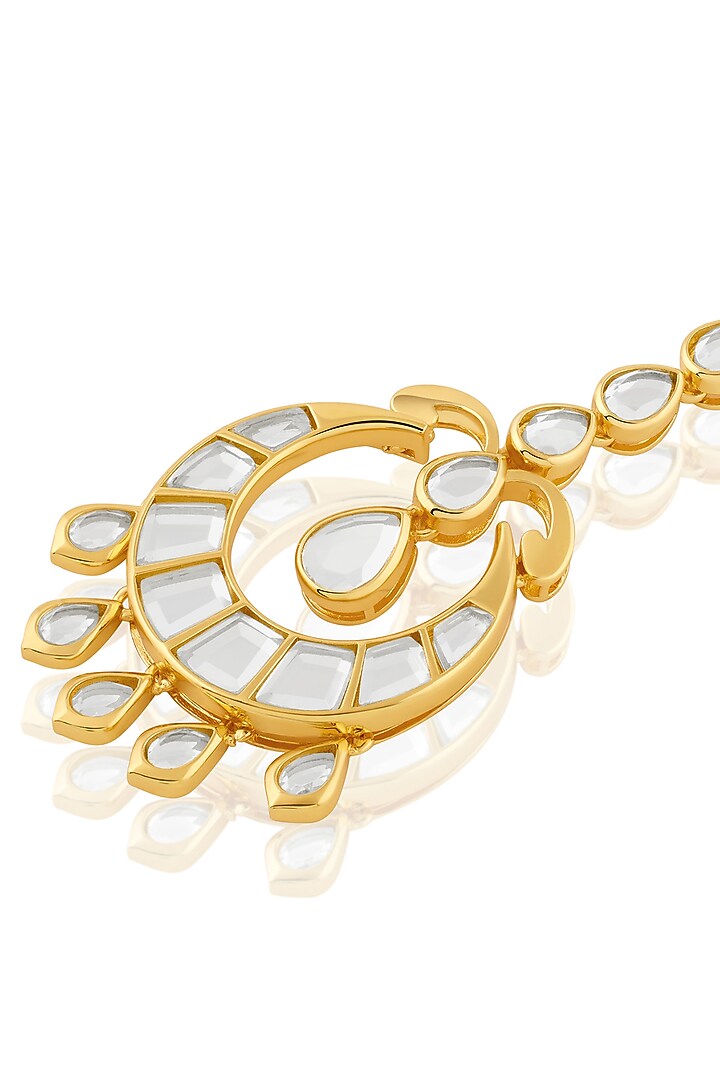 Gold Plated Mirror Chandbali Maangtikka by Isharya at Pernia's Pop Up Shop