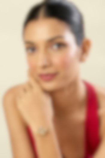 Gold Plated Crystal Zirconia Bolo Bracelet by Isharya at Pernia's Pop Up Shop