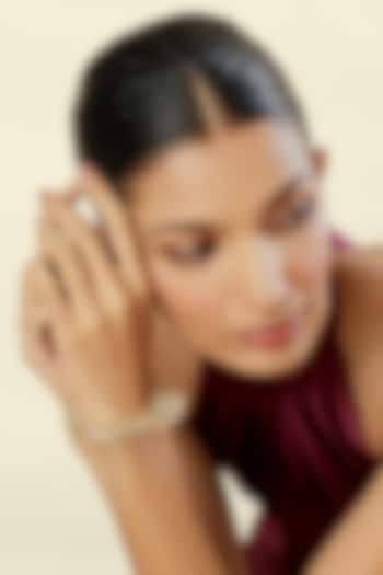 Gold Plated Mirror & Crystal Zirconia Cuff by Isharya at Pernia's Pop Up Shop