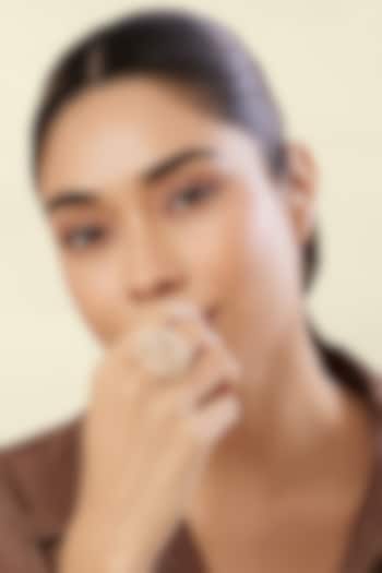 Gold Plated Crystal Zirconia & Pearl Ring by Isharya at Pernia's Pop Up Shop