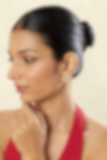 Gold Plated Crystal Zirconia & Mirror Stud Earrings by Isharya at Pernia's Pop Up Shop