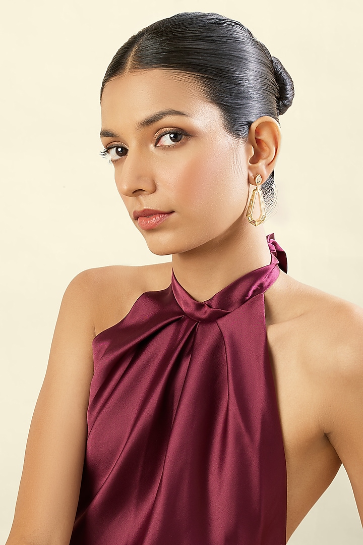 Gold Plated Mirror Chandbali Earrings by Isharya at Pernia's Pop Up Shop